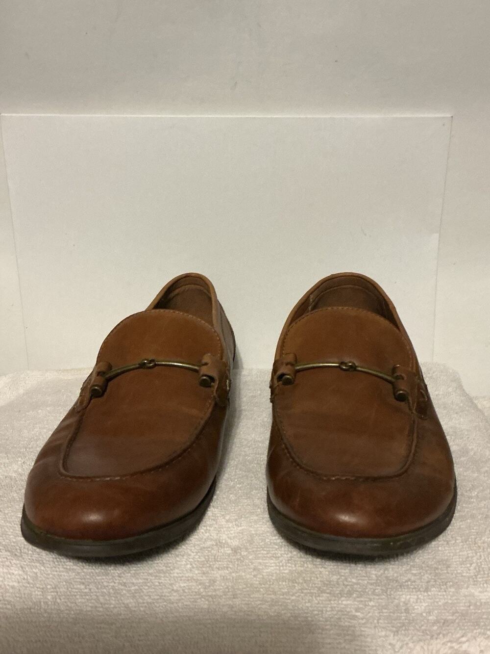 Vince Camuto Axyl Men’s Loafer 11.5 M Brown Leather Horsebit Slip On Dress Shoes